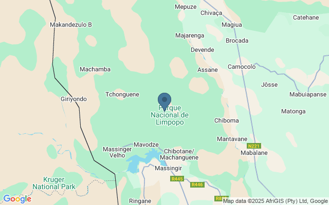 Kaart met locatie National Park Limpopo